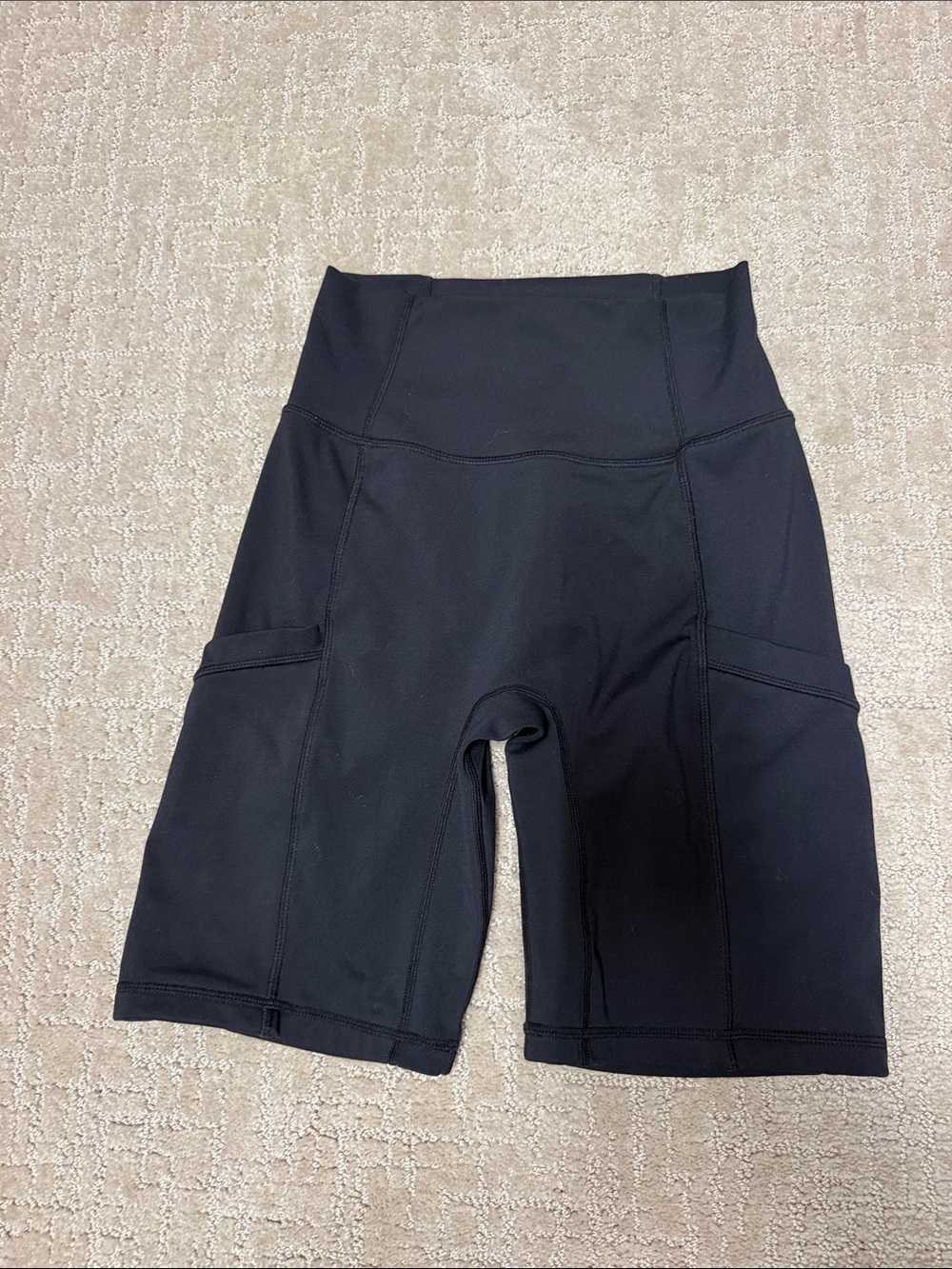 P’tula High-Waist Black Women’s Bike Shorts with Side Pockets